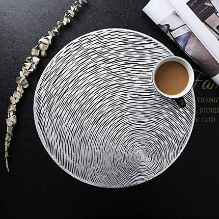 Round Placemats Set Heat Resistant Non Slip Waterproof Dining 4 Pack Hosoncovy