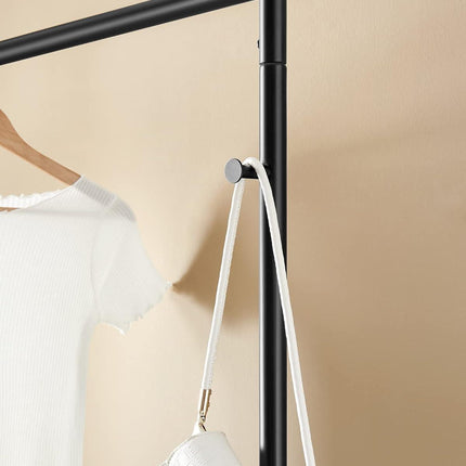 SONGMICS Clothes Rail, Coat Stand Rack Black with 2 Hooks