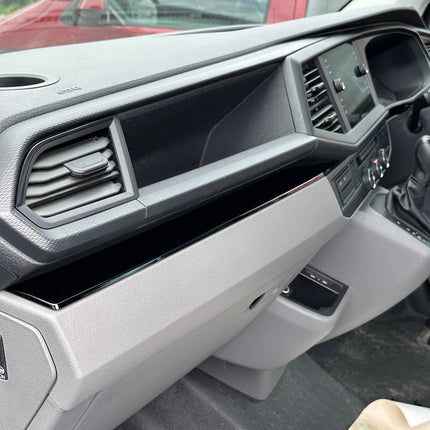 For VW T6.1 Transporter Dashboard Upgrade Van-X – Premium 4-Piece Gloss Black Lower Dash Trim & Door Card Set