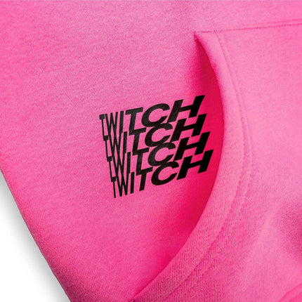 Twitch Hoodie Sweatshirt Pink hooded with Print on Both Sides - XL
