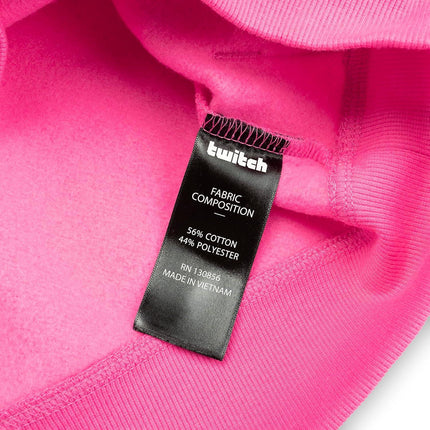 Twitch Hoodie Sweatshirt Pink hooded with Print on Both Sides - XL