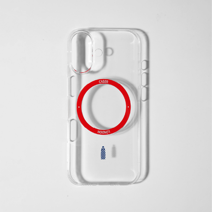 Slim Clear iPhone 17 Case with Red MagSafe Ring - Gherkin Icon | The Iconic Slim