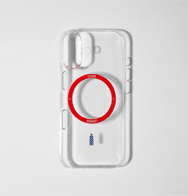 Slim Clear iPhone 17 Case with Red MagSafe Ring - Gherkin Icon | The Iconic Slim