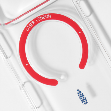 Slim Clear iPhone 17 Case with Red MagSafe Ring - Gherkin Icon | The Iconic Slim
