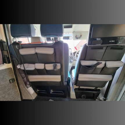 For VW T5 & T5.1 Transporter Campervan Back Seat Organiser – Leatherette Single & Double | Van-X