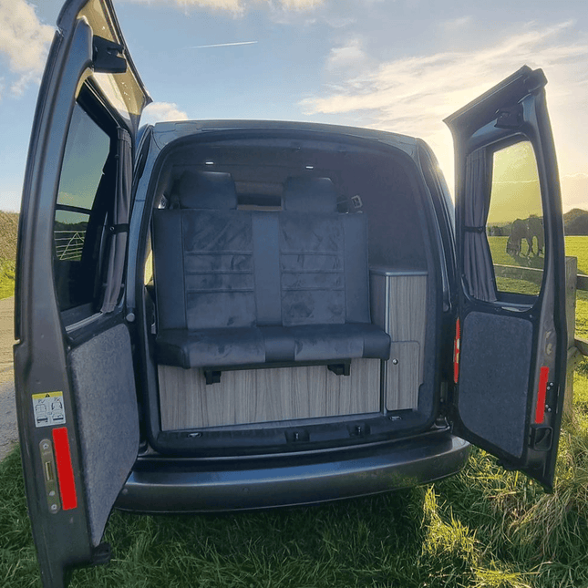 For VW Caddy Premium 1 x Barndoor Window Curtains Van-X