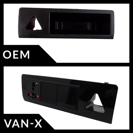 For VW T5 & T5.1 Transporter Gloss Black Hazard Warning Light Switch – Painted & Ready to Fit