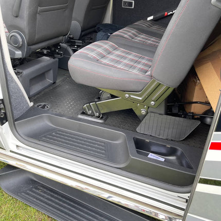 For VW T6 Transporter Side Loading Door Step V3 17mm Extra Deep with Storage Compartment