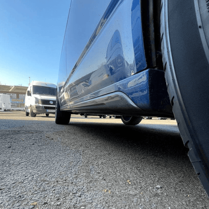 For VW T6 Transporter LWB Side Skirts Deep Black Plastic Painted and Ready to Fit